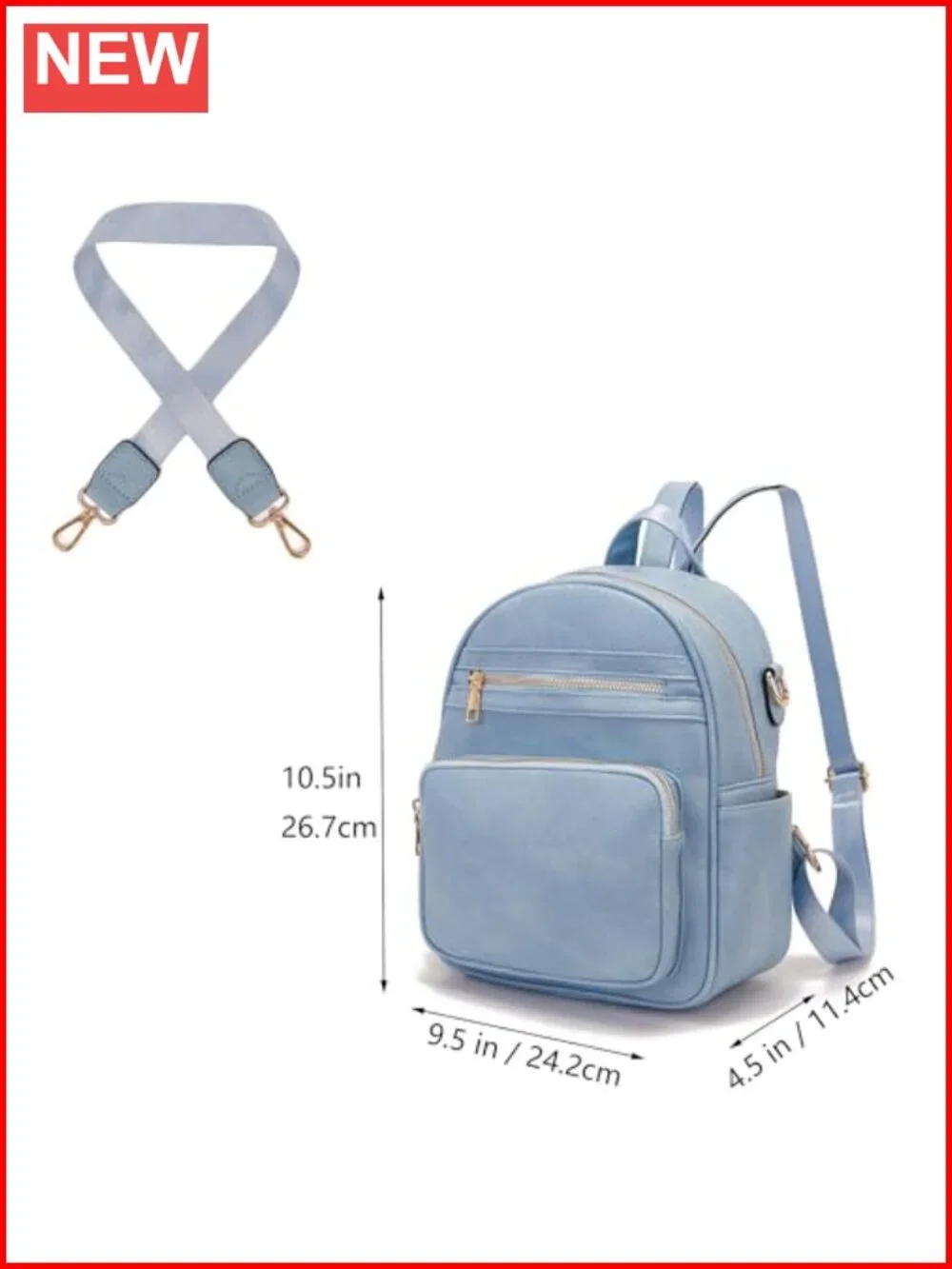 Small Faux Leather Backpack Purse for Women with Wallet